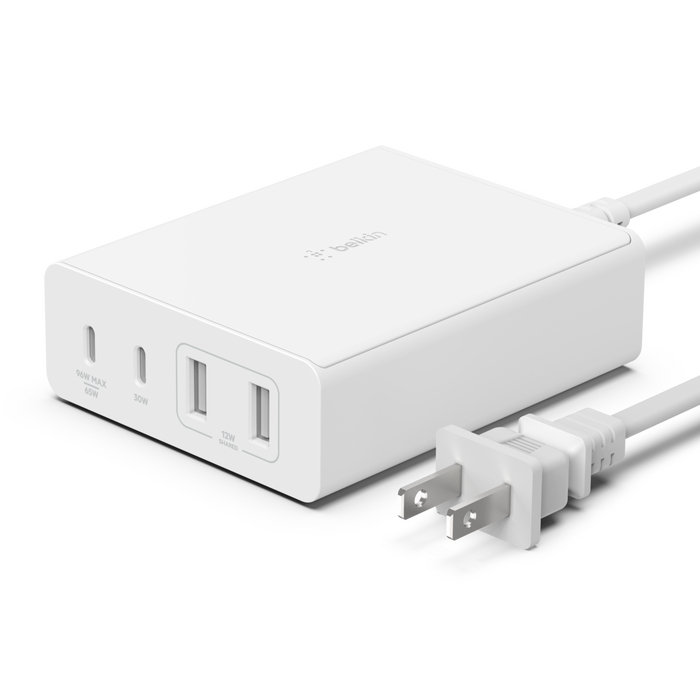 Belkin 急速Gan充電器 4ポート ホワイト Apple直営店購入品 BELKIN USB-C+A 4ポート 108W GaN急速充電器 : トレテク