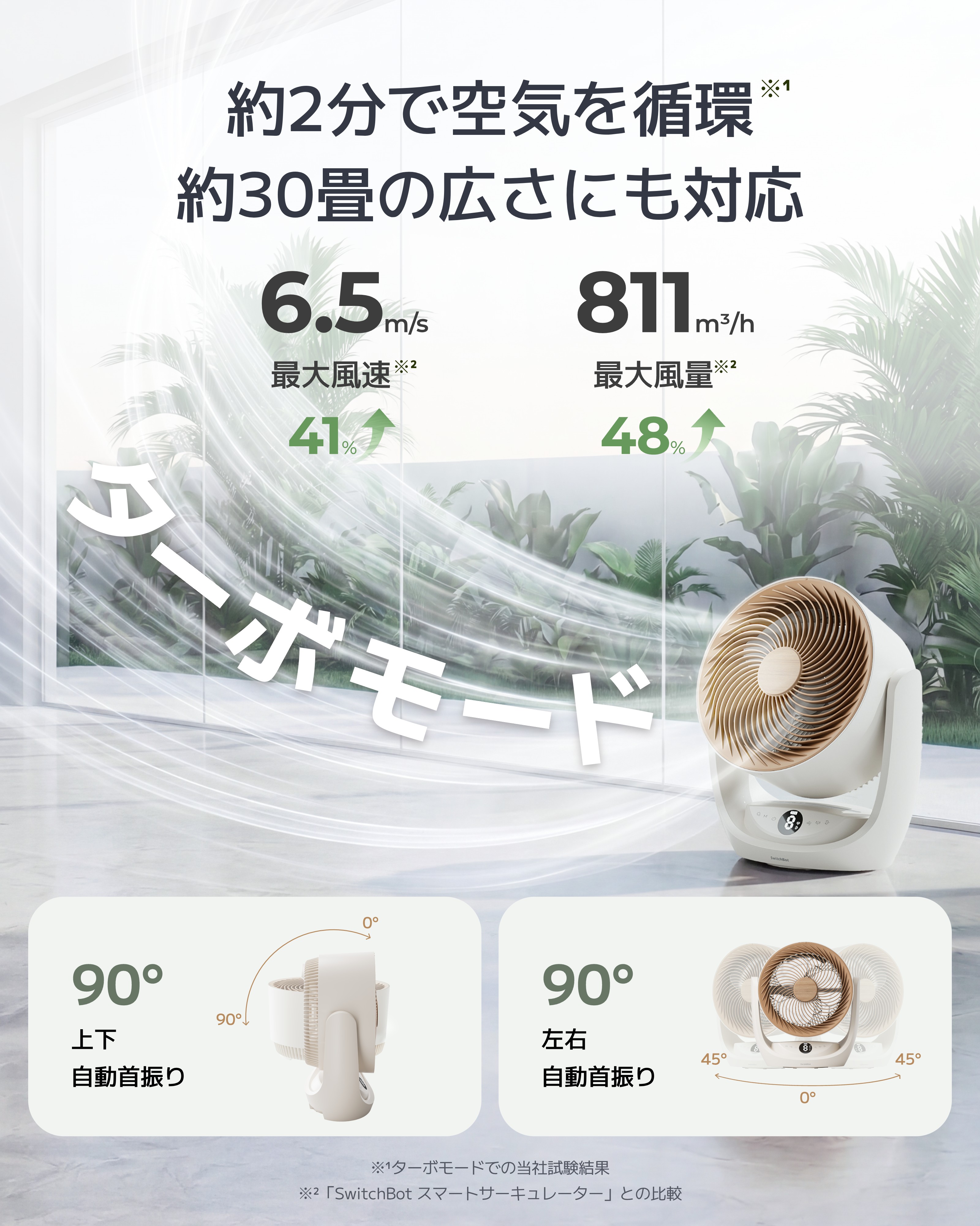 SwitchBot サーキュレーター コードレス 3in1空気洗浄 Matter対応 スマートサーキュレーター 2 Pro アイボリー ブラック | SwitchBot | 05