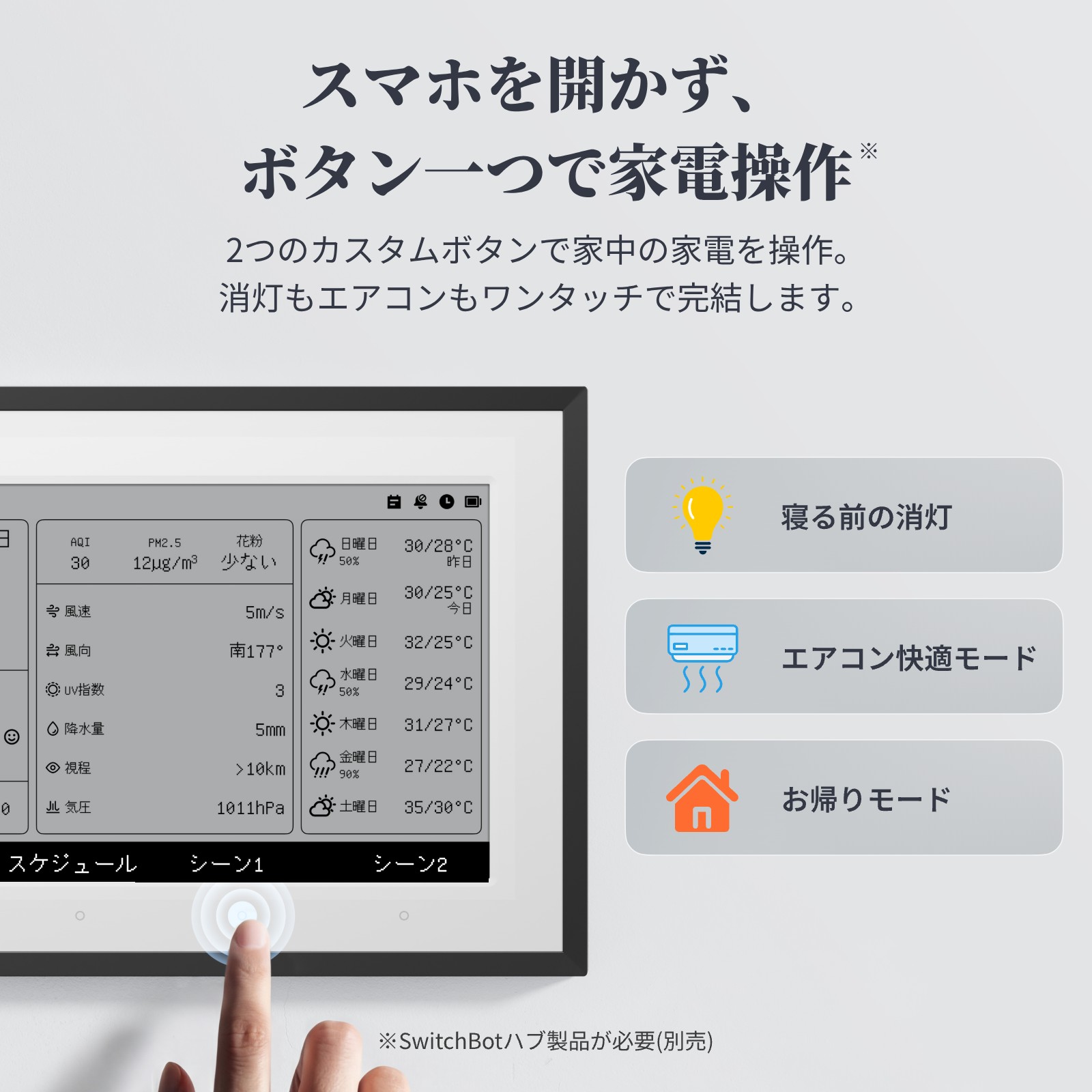 SwitchBot スマートデイリーステーション E-ink 天気 温湿度 カレンダー連携 スマート表示端末 W8902500 | SwitchBot | 07