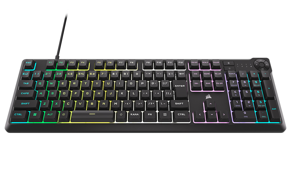 Corsair バックライト付きキーボード 本体 CORSAIR、静音メカニカルキーを採用するバックライト発光対応