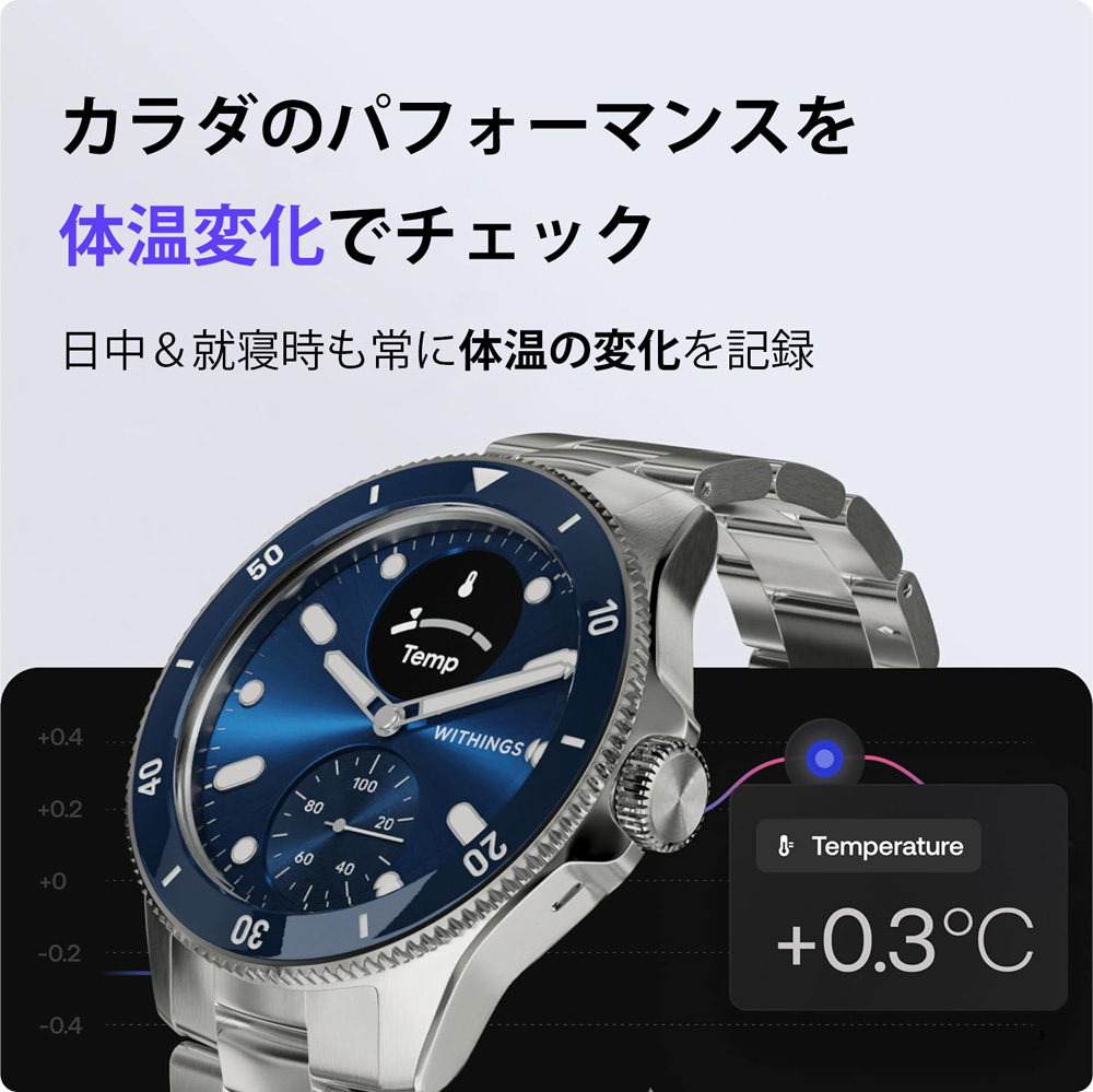 スマートウォッチ Withings ScanWatch Healthmaster 42mm ハイブリッドスマートウォッチ 健康管理 | Withings | 02