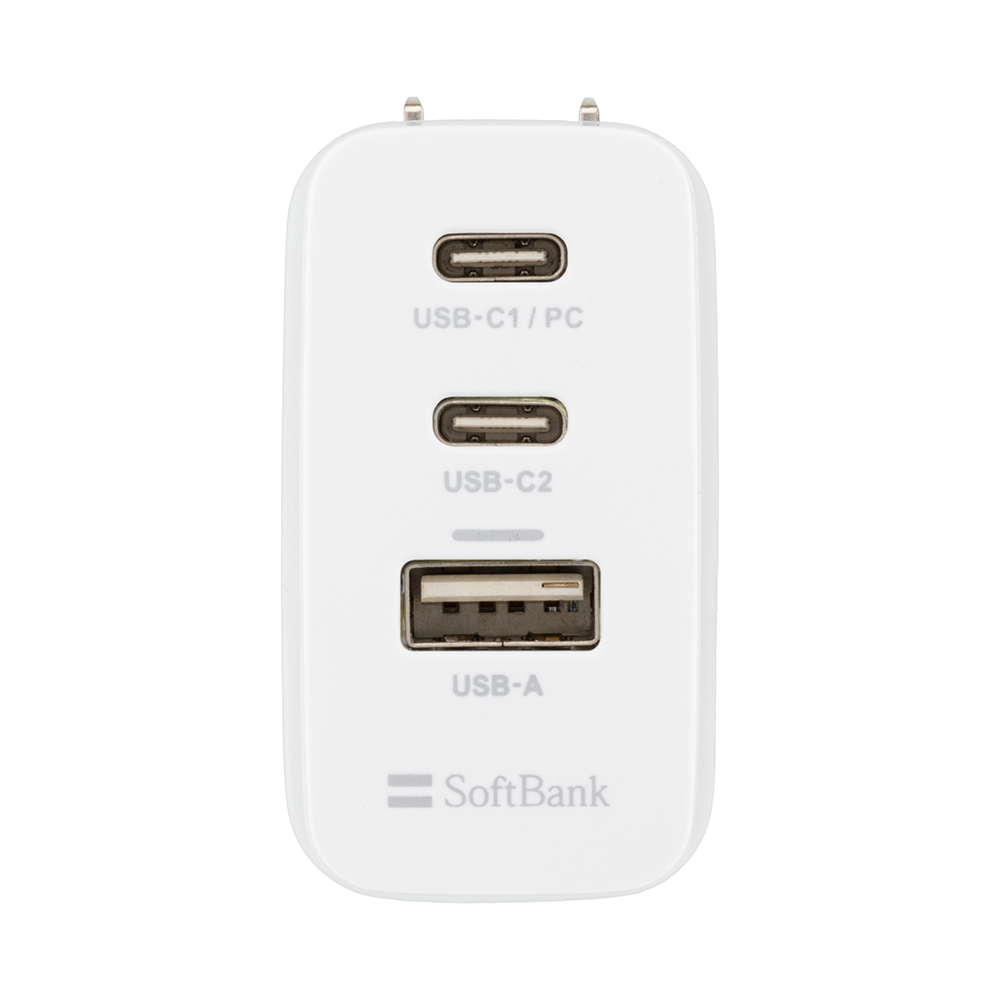 SoftBank SELECTION USB PD-PPS対応 GaN 65W 3ポート 急速充電 USB ACアダプタ 急速充電対応ACアダプタ ソフトバンクセレクション SB-AC23-2C1A