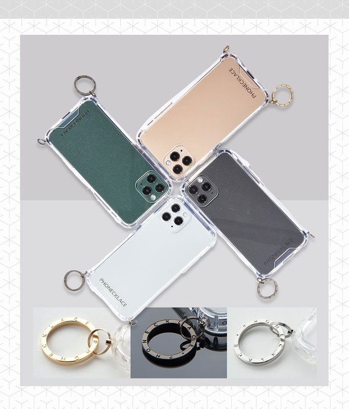 Phonecklace Iphone12 Iphone12pro ストラップ用リング付クリアケース