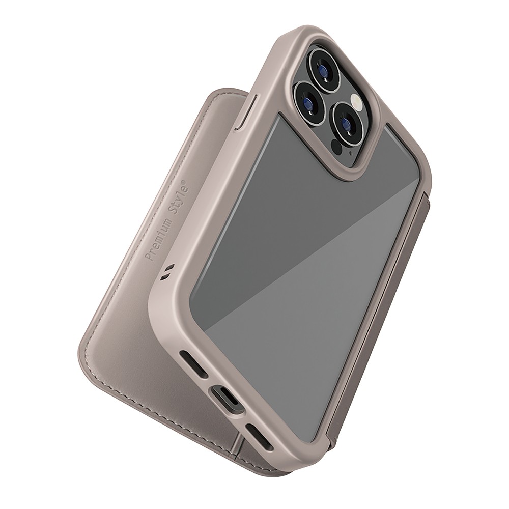 PGA iPhone 14 Pro Max ガラスフリップケース　ベージュ｜softbank-selection