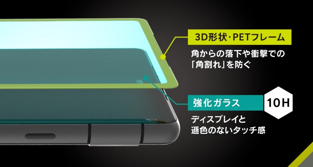 Simplism Google Pixel 7a [FLEX 3D] 高透明 複合フレームガラス ブラック