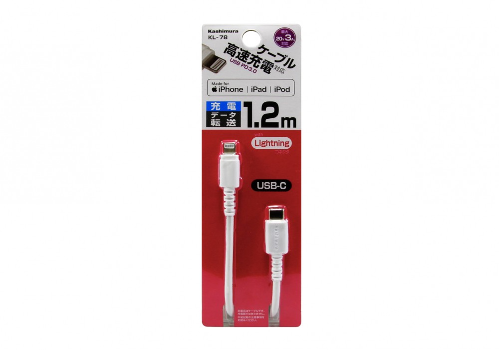 カシムラ KL-78 USB充電同期ケーブル 1.2m C-LN WH :4907986083781:ソフトバンクセレクション 通販  