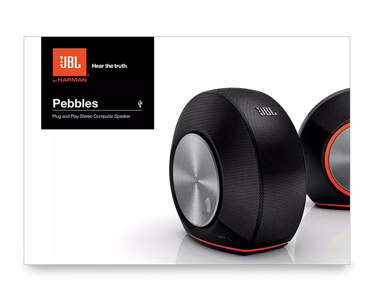 JBL スピーカー bluetooth Pebbles ブラック USB接続のパソコン用スピーカー 音楽 動画 ステレオオーディオ MP3オーディオ  スマートフォン コンパクト 高音質