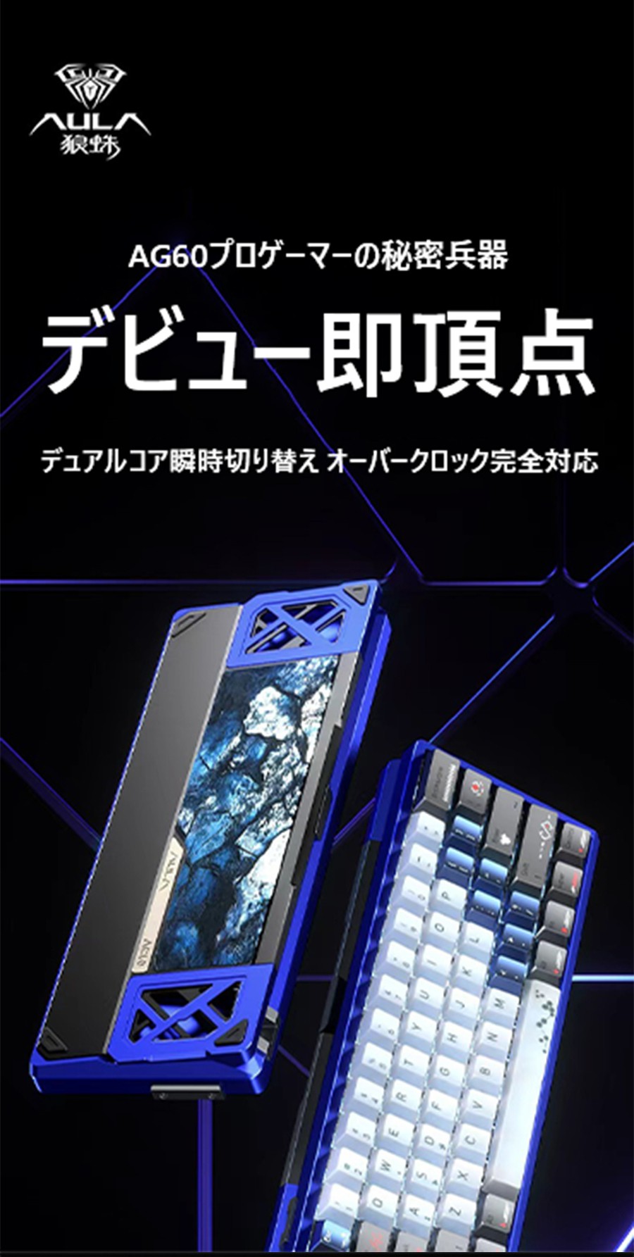 AULA AG60SG メカニカルキーボード 有線 RGBバックライト 青軸