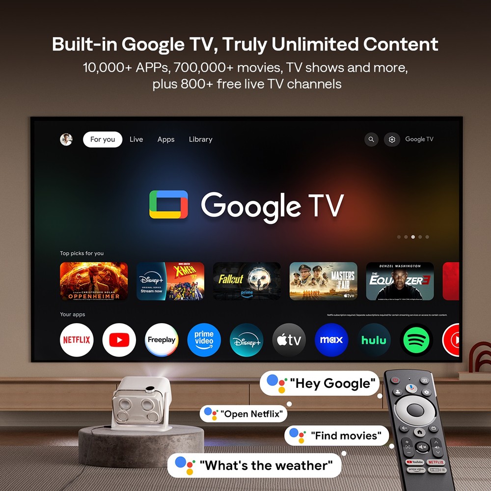 AURZEN Boommini ホームプロジェクター Google TV 1080p 500ANSI
