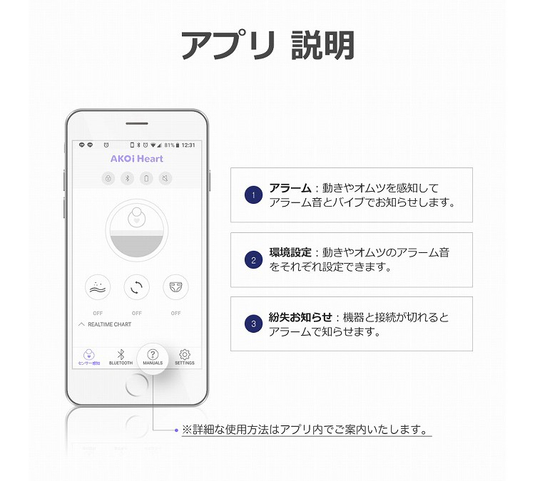 ベビーケア アラーム AKOi Heart アコイハート スマホ通知