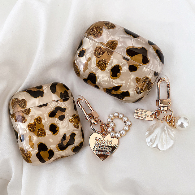 【ハート型レオパード】Saint Laurent AirPods/AirPodsProケース org.jpg