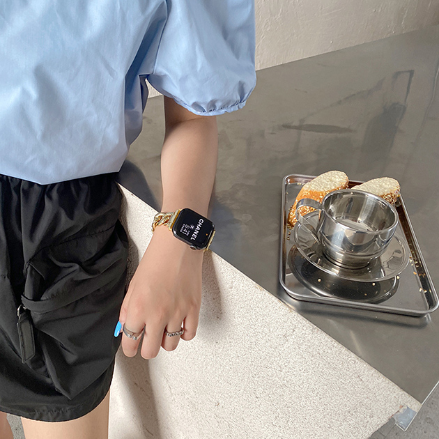 Apple Watch 9 SE バンド 女性 アップルウォッチ Ultra バンド 45mm チェーン ベルト 40mm 44mm スリム 細身｜sofun｜12