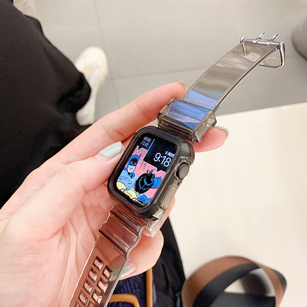 アップルウォッチ 9 SE バンド 女性 ベルト セット Apple Watch Ultra G 一体型 バンド 45mm シリコン 40mm 44mm クリア｜sofun｜13