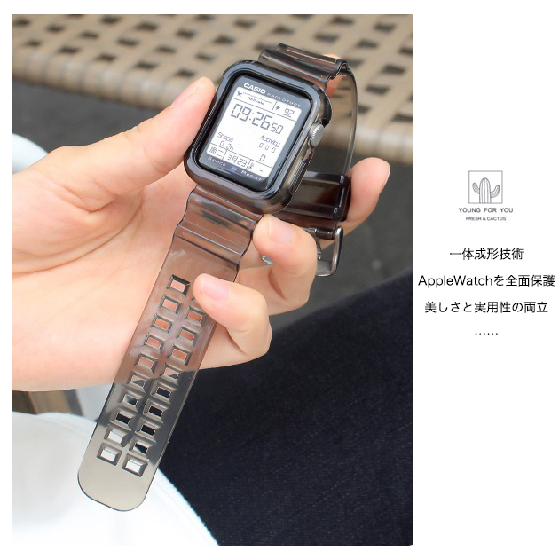アップルウォッチ 9 SE バンド 女性 Apple Watch Ultra G 一体型 バンド 45mm シリコン ベルト セット 40mm 44mm クリア｜sofun｜16
