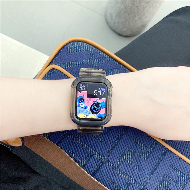 アップルウォッチ 9 SE バンド 女性 Apple Watch Ultra G 一体型 バンド 45mm シリコン ベルト セット 40mm 44mm クリア｜sofun｜10