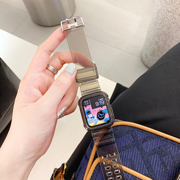 アップルウォッチ 9 SE バンド 女性 ベルト セット Apple Watch Ultra G 一体型 バンド 45mm シリコン 40mm 44mm クリア｜sofun｜12