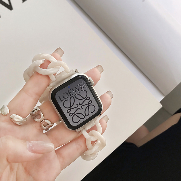 Apple Watch 9 SE バンド 女性 アップルウォッチ Ultra バンド 45mm チェーン ベルト 40mm 44mm クリア べっ甲｜sofun｜16