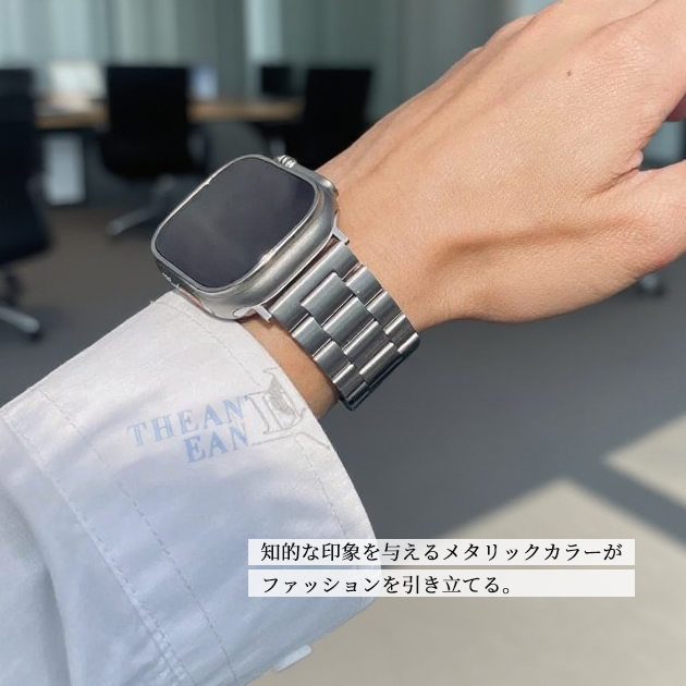 アップルウォッチ ベルト apple watch SE3 バンド 11バンド ステンレス 夏 applewatchバンド 44mm 40mm 46mm おしゃれ 関連画像3