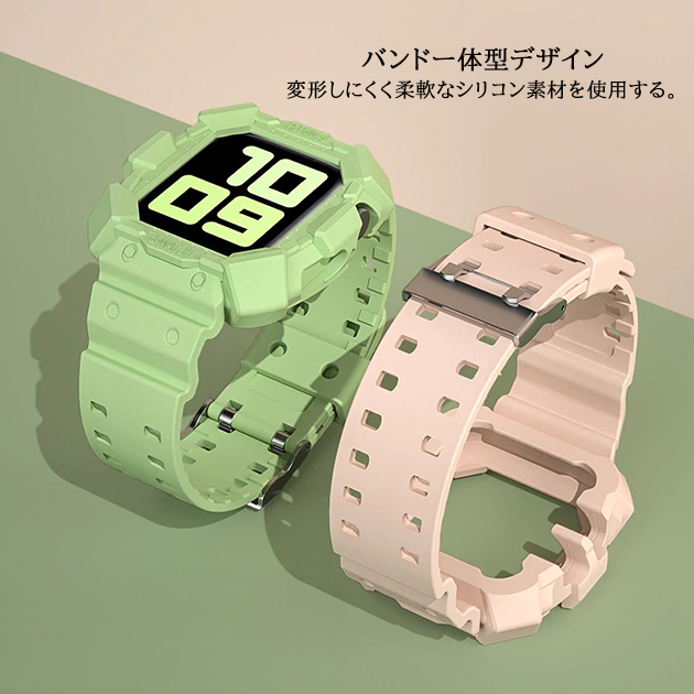 Apple Watch 9 SE バンド 女性 アップルウォッチ Ultra G 一体型 バンド 45mm シリコン ベルト セット 40mm 44mm スポーツ｜sofun｜19