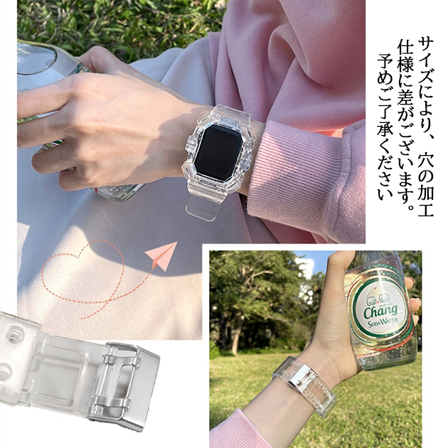 Apple Watch 9 SE バンド 女性 アップルウォッチ Ultra G 一体型 バンド 45mm シリコン ベルト セット 40mm 44mm スポーツ｜sofun｜20