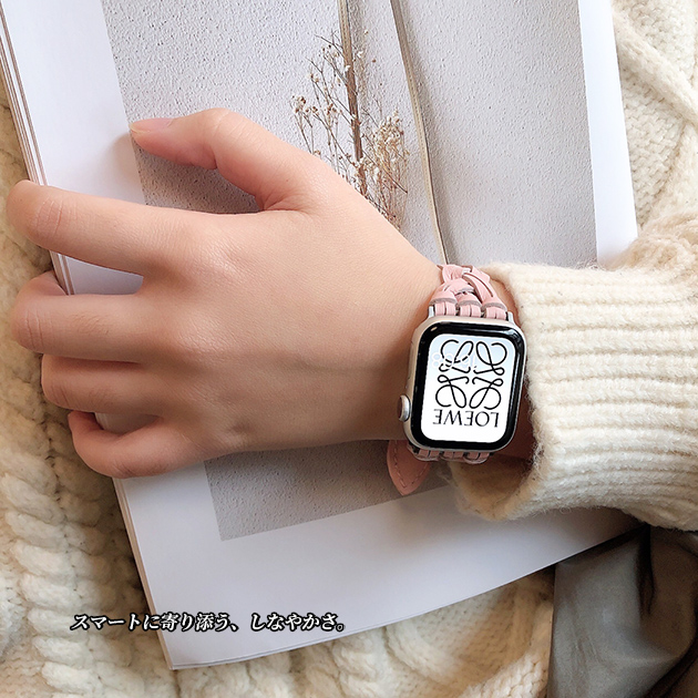 アップルウォッチ バンド 40mm 革 ベルト apple watch SE3 11バンド レザー 本革調 applewatch SE 44mm 46mm おしゃれ 可愛い | Apple Watch Series 11 | 10