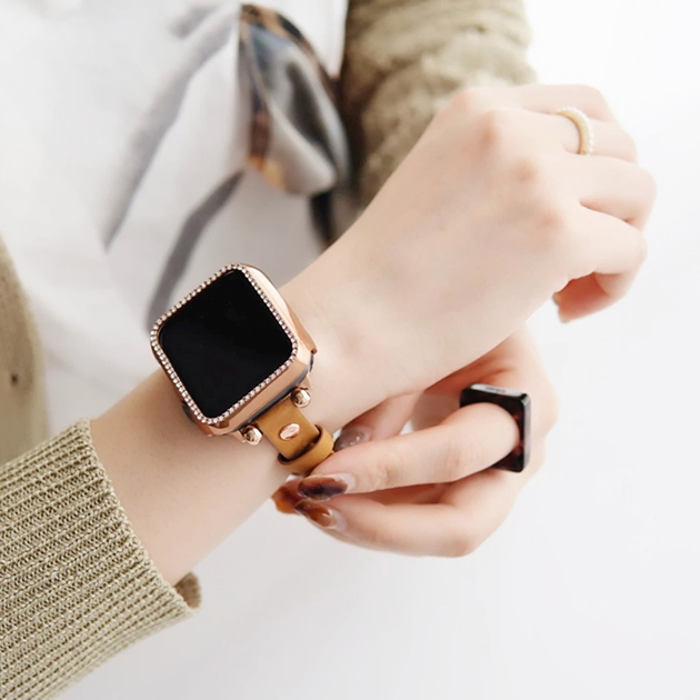apple watch10 バンド 革 レザー ベルト アップルウォッチ SEバンド 40mm 44mm 42mm 46mm 本革 細身 スリム | Apple Watch Series 10 | 10