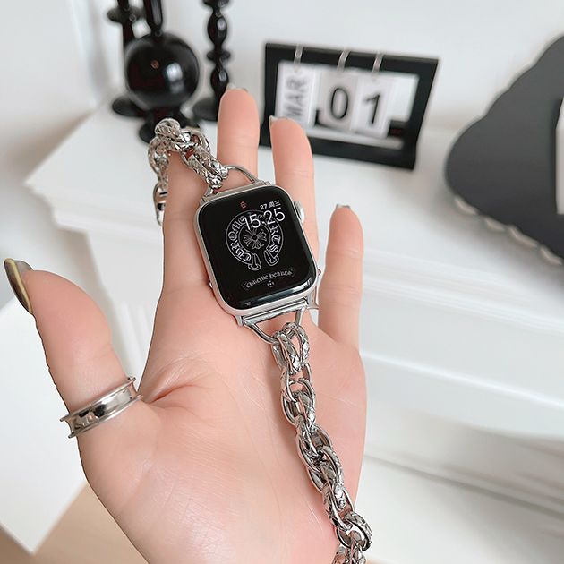Apple Watch 9 SE バンド 女性 アップルウォッチ Ultra バンド 45mm チェーン ベルト 40mm 44mm スリム 細身｜sofun｜03