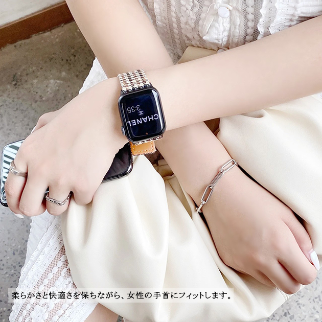 Apple Watch 9 SE バンド 女性 アップルウォッチ Ultra バンド 45mm ナイロン ベルト 40mm 44mm 革 レザー 本革｜sofun｜07