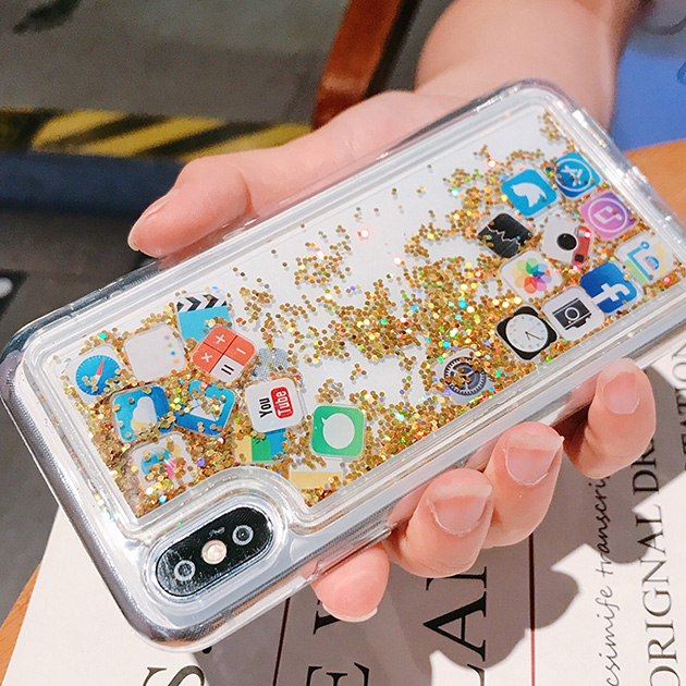 スマホケース クリア iPhone12 mini 15 SE2 ケース 透明 iPhone14 Pro アイホン13 携帯ケース アイフォン11 スマホ 携帯 7 8 XR ケース キラキラ｜sofun｜10