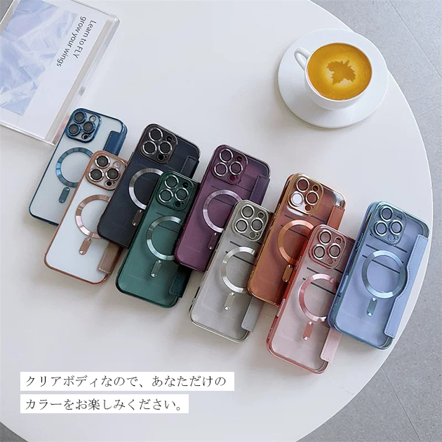 iPhone17e 15 16e 携帯ケース 手帳型 MagSafe iPhone17 16 ケース 手帳 アイフォン14 スマホケース 背面クリア キラキラ アイホン13 12 SE3 11 カバー 関連画像2
