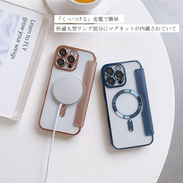 iPhone16e SE3 14 ケース 手帳型 アイフォン15 スマホケース 手帳 アイホン12 13 携帯ケース スマホ 携帯 11 iPhoneケース MagSafe対応 背面クリア | iPhone 16 Pro | 16