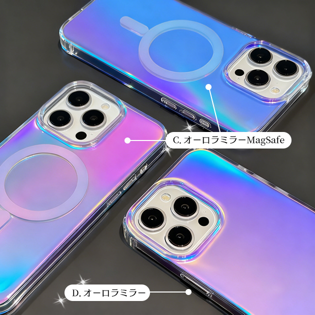 スマホケース キラキラ MagSafe iPhone15 17 16e ケース クリア アイフォン14 SE3 カバー アイホン13 12 携帯ケース スマホ 11 iPhoneケース 透明 | Serein | 19