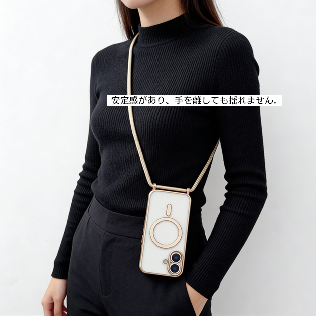 iPhone16e 15 17Pro ケース ショルダー 携帯 アイホン14 13 スマホケース MagSafe アイフォンSE3 12 携帯ケース スマホ 11 iPhoneケース クリア | iPhone 16e | 13