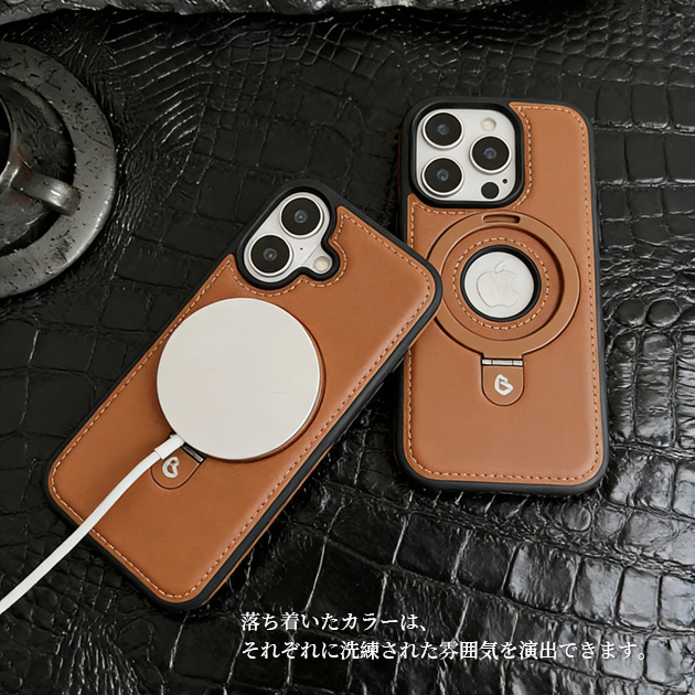 iPhone17 15 16e ケース MagSafe リング付き アイフォン14 SE3 スマホケース 本革調 アイホン13 12 携帯ケース スマホ 携帯 11 iPhoneケース レザー | Serein | 09