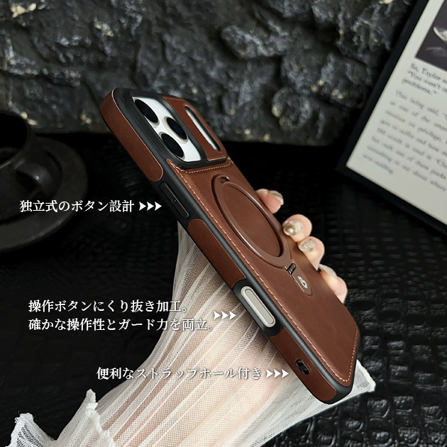 iPhone17 15 16e ケース MagSafe リング付き アイフォン14 SE3 スマホケース 本革調 アイホン13 12 携帯ケース スマホ 携帯 11 iPhoneケース レザー | Serein | 12
