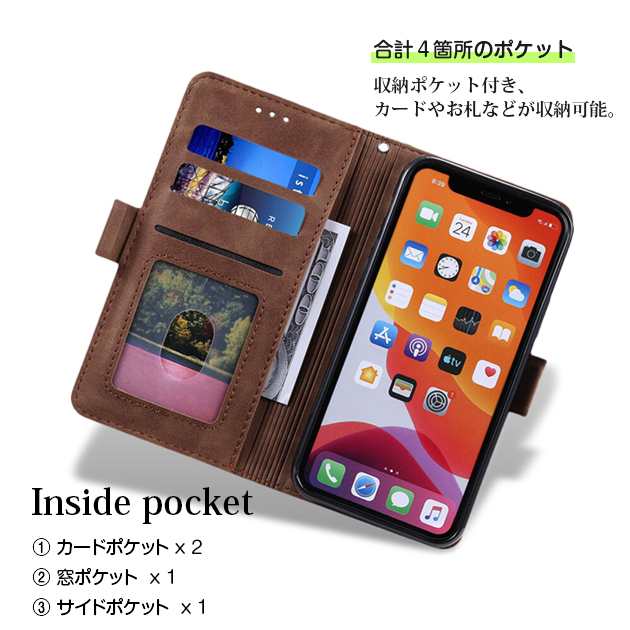 携帯ケース iPhone15 16e 17e スマホケース 手帳型 おしゃれ 革 iPhone17 16 ケース 手帳 アイフォン14 本革調 ストラップ アイホン13 12 SE3 11 カバー 関連画像2