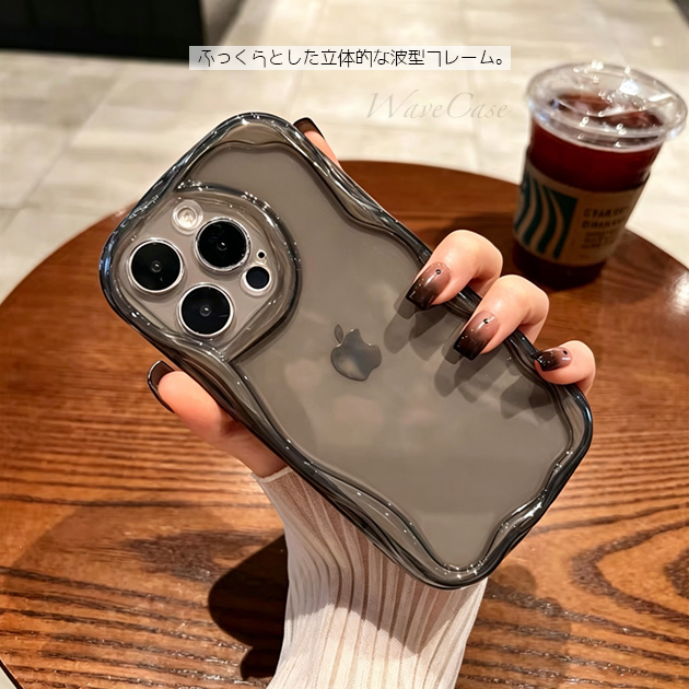 スマホケース iPhone15 16e 17e 携帯ケース クリア iface型 iPhone17 16 ケース キラキラ アイフォン14 耐衝撃 うねうね アイホン13 12 SE3 11 カバー | iPhone 15 Pro | 09