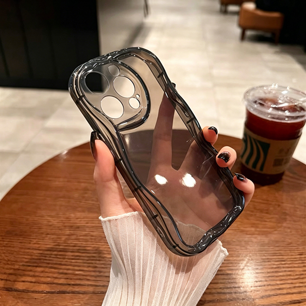 スマホケース iPhone15 16e 17e 携帯ケース クリア iface型 iPhone17 16 ケース キラキラ アイフォン14 耐衝撃 うねうね アイホン13 12 SE3 11 カバー | iPhone 15 Pro | 11