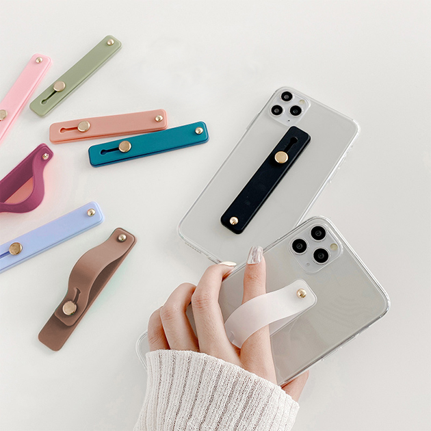 スマホバンド スマホベルト 携帯 スマホリング 薄型 携帯リング 透明 iPhoneリング シリコン スマホスタンドリング クリア | iPhone | 14
