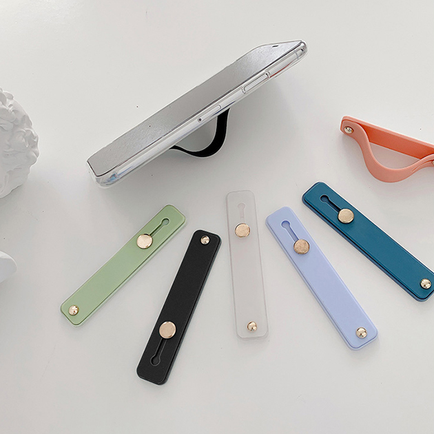 スマホバンド スマホベルト 携帯 スマホリング 薄型 携帯リング 透明 iPhoneリング シリコン スマホスタンドリング クリア | iPhone | 15