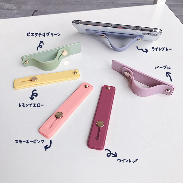 スマホバンド スマホベルト 携帯 スマホリング 薄型 携帯リング 透明 iPhoneリング シリコン スマホスタンドリング クリア | iPhone | 20