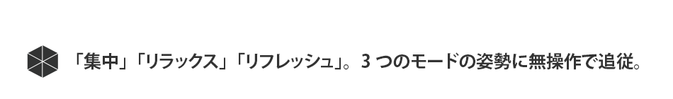 「集中」「リラックス」「リフレッシュ」