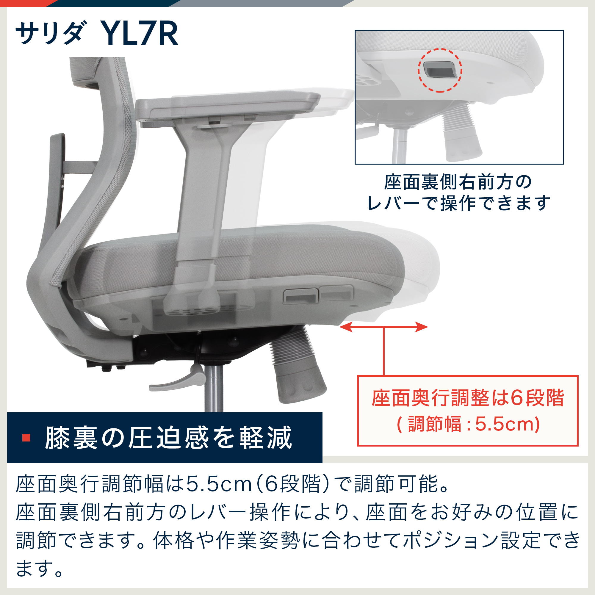 オフィスチェア イトーキ サリダ チェア YL...の詳細画像4