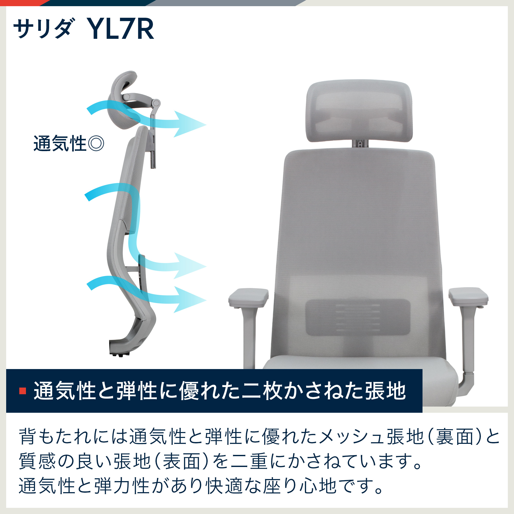 サリダ オフィスチェア イトーキ チェア YL7R ヘッドレスト