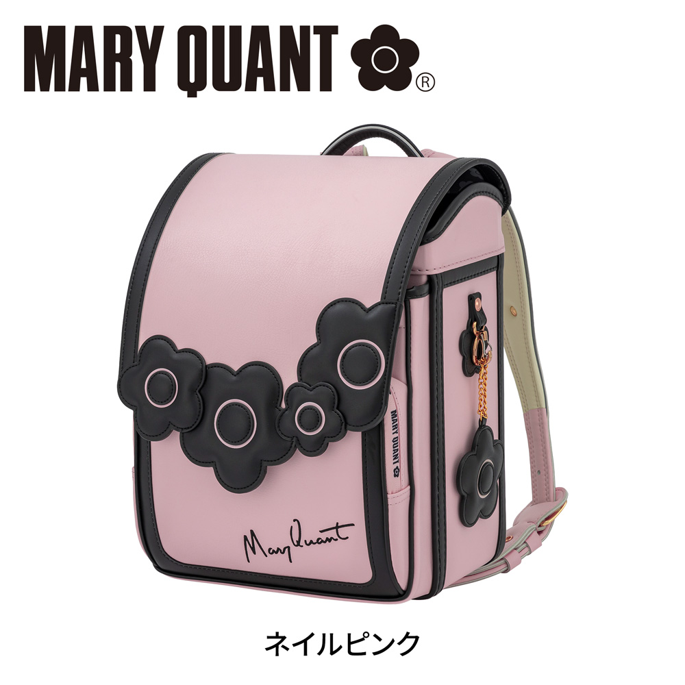 ランドセル MARY QUANT マリークワント MQR-26027 A4フラットファイル キューブ型 ミラー付チャーム 撥水加工 背カン 左右ナスカン 反射素材 マリクワの画像