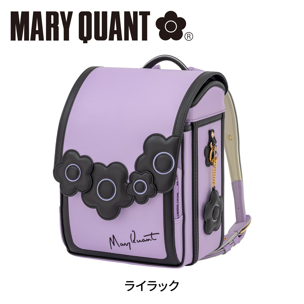ランドセル MARY QUANT マリークワント MQR-26027 A4フラットファイル キューブ型 ミラー付チャーム 撥水加工 背カン 左右ナスカン 反射素材 マリクワの画像