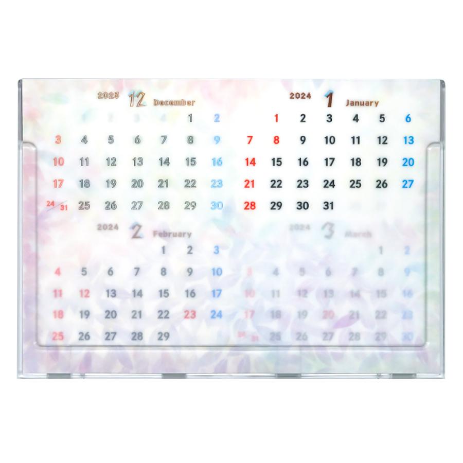 2024年透けるカレンダー トレーシングペーパー 卓上タイプ 4ヶ月表示 ボタニカル リーフ柄｜sokana｜02