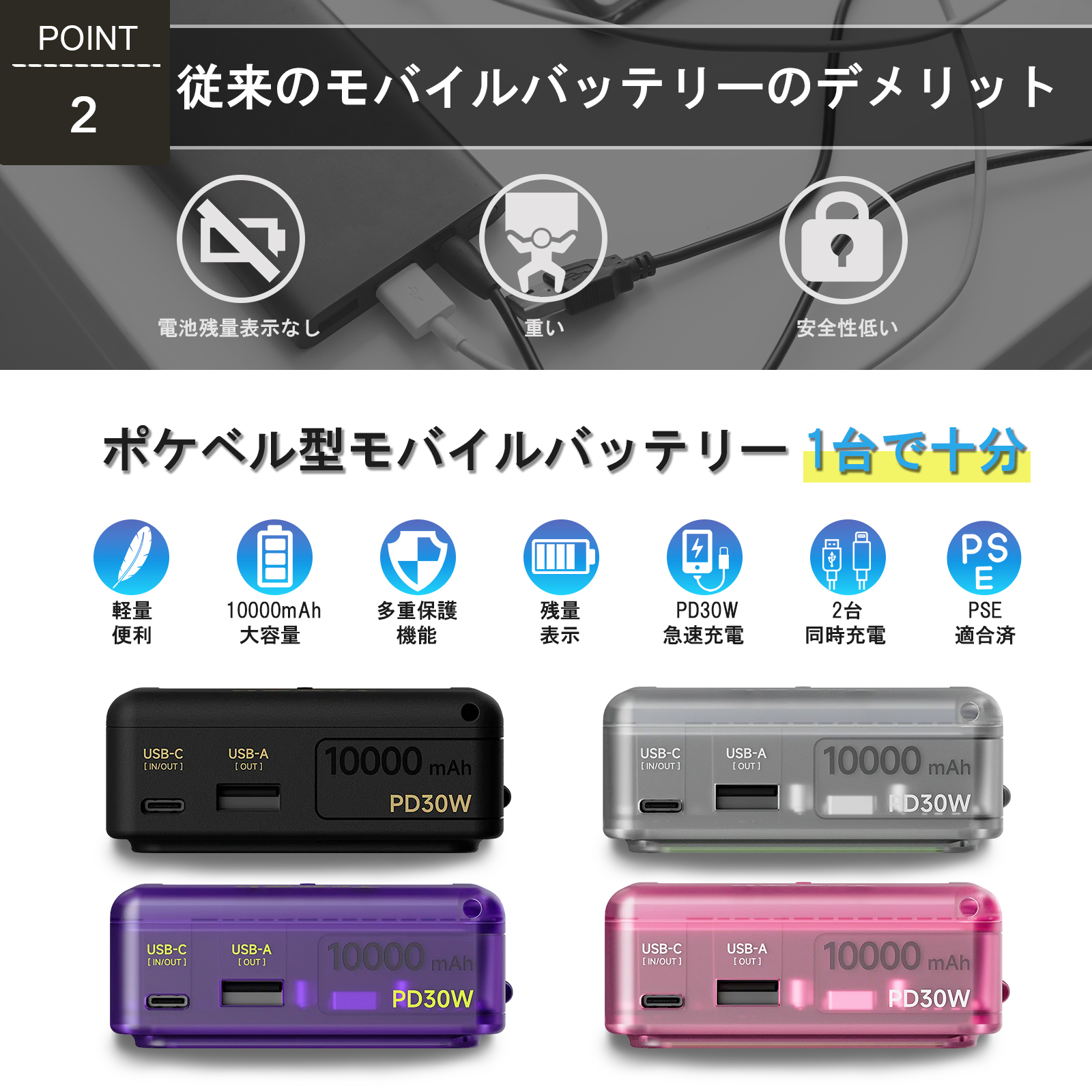 ポケベル型モバイルバッテリー