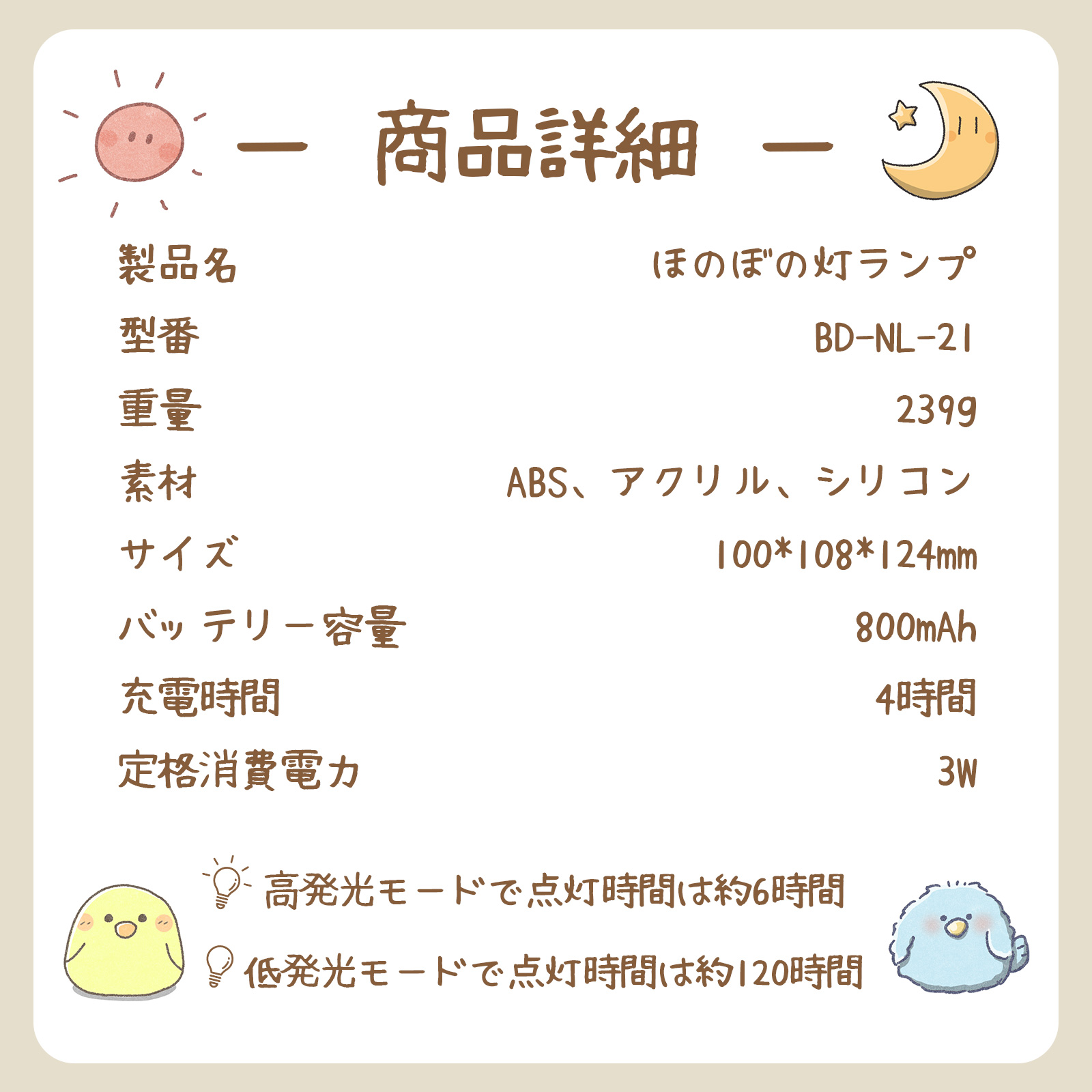 キャンドル型ナイトライト