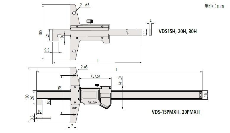 ミツトヨ VDS15H フック付きデプスゲージ 測定範囲：フック測定 0